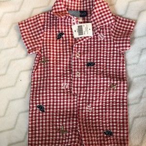 Embroidered One Piece Boys Outfit